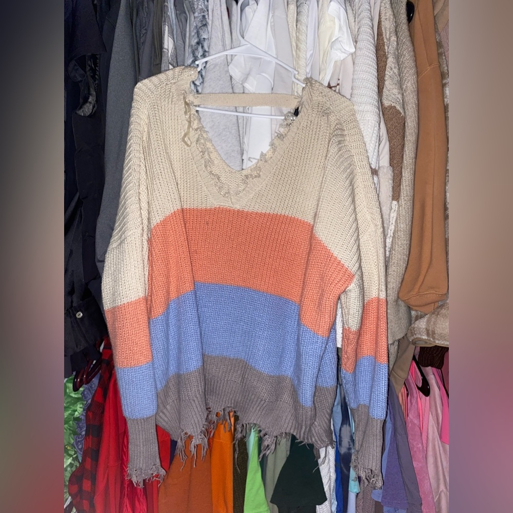rue21 multi color v-neck sweater
